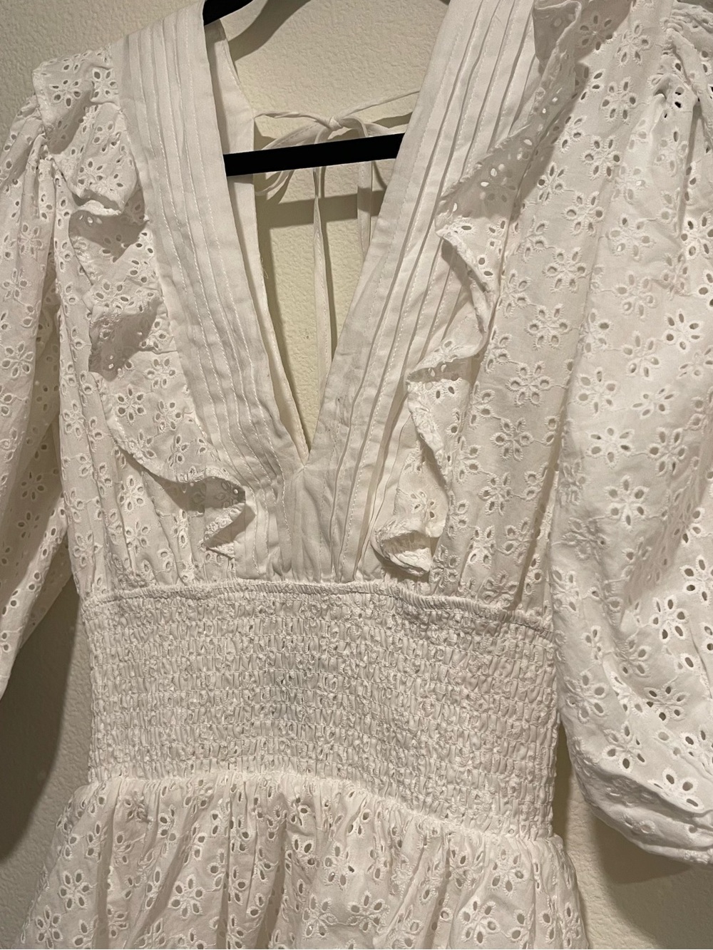 Forever 21 White Eyelet Ruffle Tiered Mini Dress - Elegant Summer Style - Picture 2 of 7